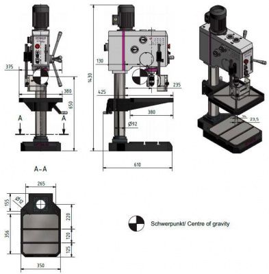 Вертикально-сверлильный станок Optimum OPTIdrill DH26GT