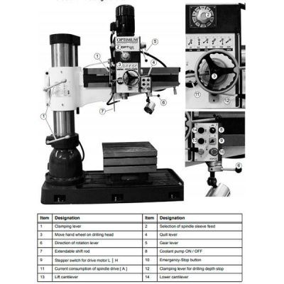 Радиально-сверлильный станок Optimum OPTIdrill RD5