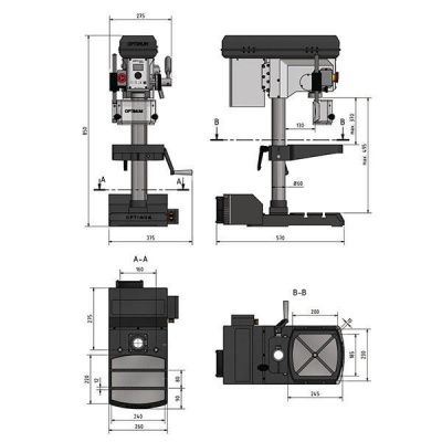 Настольный сверлильный станок Optimum OPTIdrill DX17V