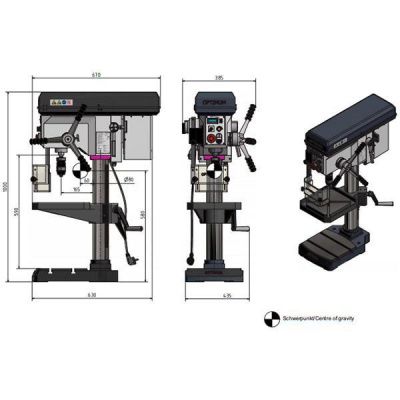 Настольный сверлильный станок Optimum OPTIdrill B24HV
