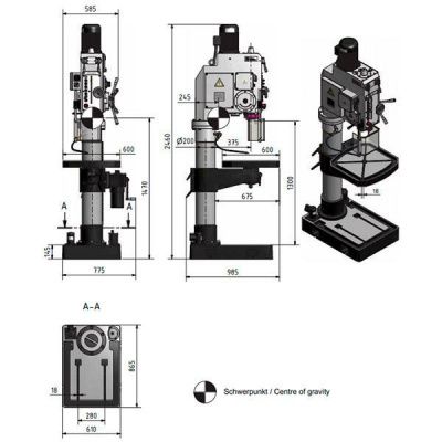 Вертикально-сверлильный станок Optimum OPTIdrill B50GSM