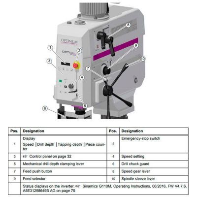 Вертикально-сверлильный станок Optimum OPTIdrill DH55V