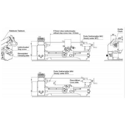 Настольный токарный станок Optimum OPTIturn TU2506V