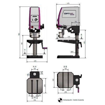 Настольный сверлильный станок Optimum OPTIdrill DX15V