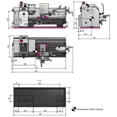 Настольный токарный станок Optimum OPTIturn TU2004V